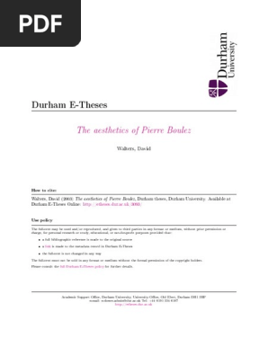 The Aesthetics Of Pierre Boulez Pdf Aesthetics Idea