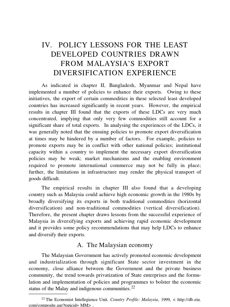 Export Diversification Lessons from Malaysia | PDF | Foreign Exchange ...