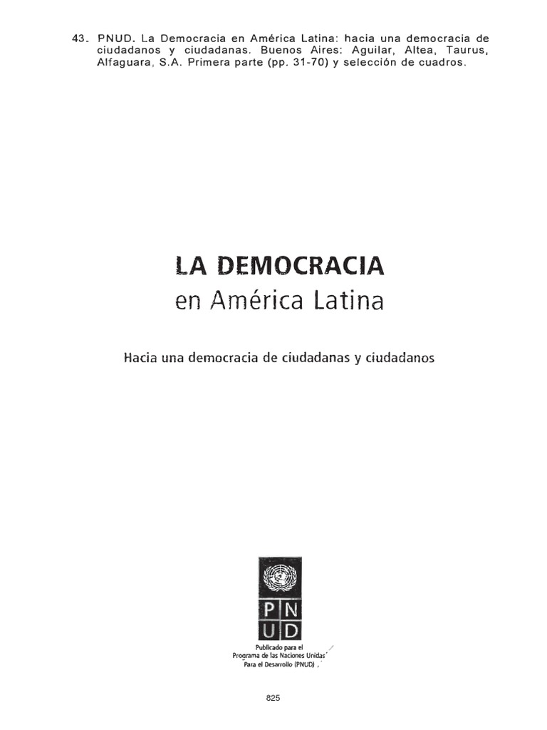 Pnud La Democracia En America Latina