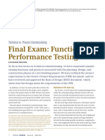 Final Exam: Functional Performance Testing: Technical vs. Process Commissioning