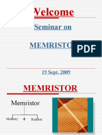 Welcome: Seminar On Memristor