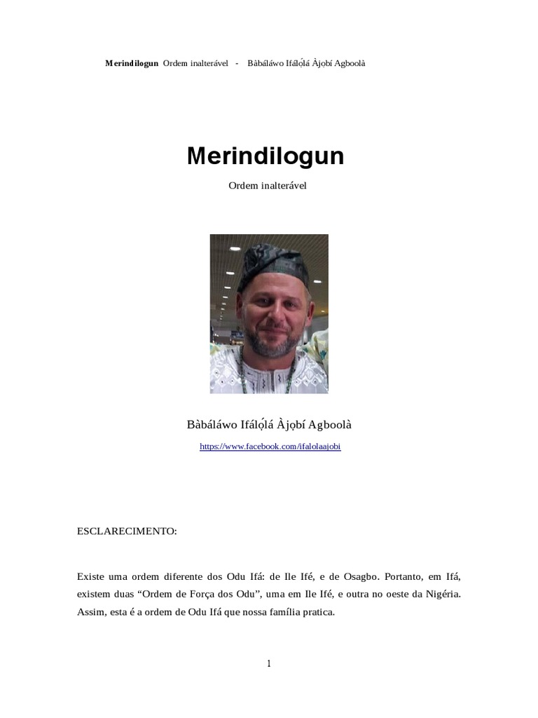 Meridilogun e Ebós de Odu, PDF, Religião étnica