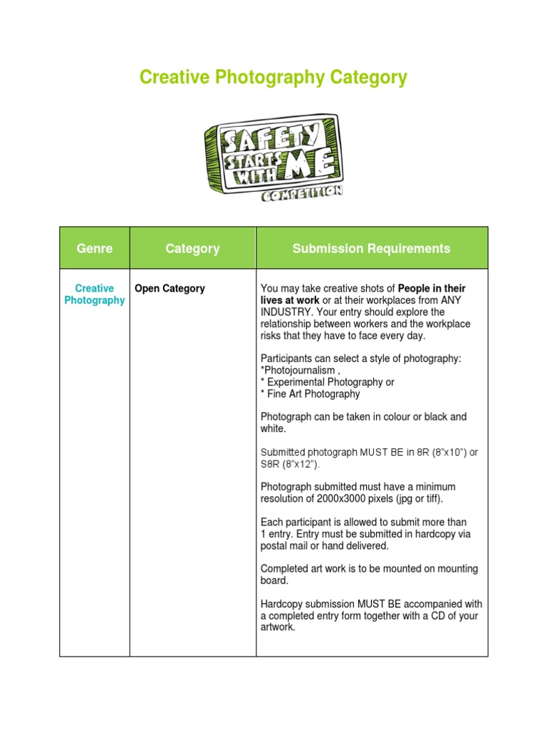 Creative Photography Contest Guidelines | PDF | Photo Manipulation | Vision
