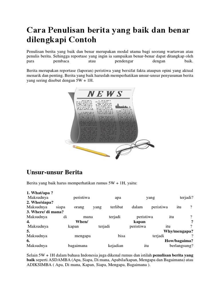 Contoh Laporan Peristiwa Yang Memuat 5w+1h