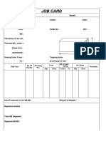 Job Card: Slab Size Total Ok Slabs Remarks Qty Area From To Qty Area No of Blades Running Hrs Ok Slabs Sl. No