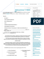 PRUEBA DE UNIDAD I "El Romanticismo" 1° MEDIO PLAN COMÚN AÑO 2017 - Exámen