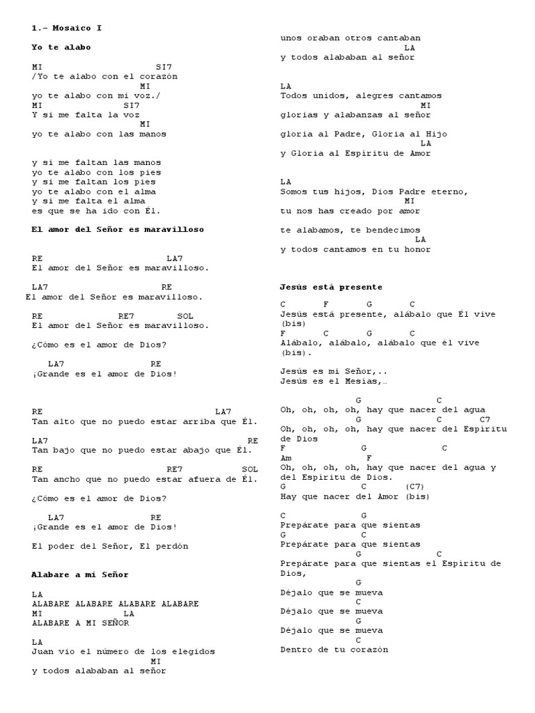 1 Mosaico I Yo Te Alabo Amor Cristo Titulo scribd