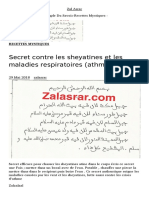 Secret Contre Les Sheyatines Et Les Maladies Respiratoires (Athmes) – Zal Asrar