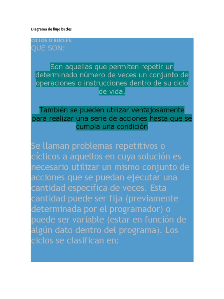 Diagramas de Flujo con Bucles | PDF | Iteración | Algoritmos