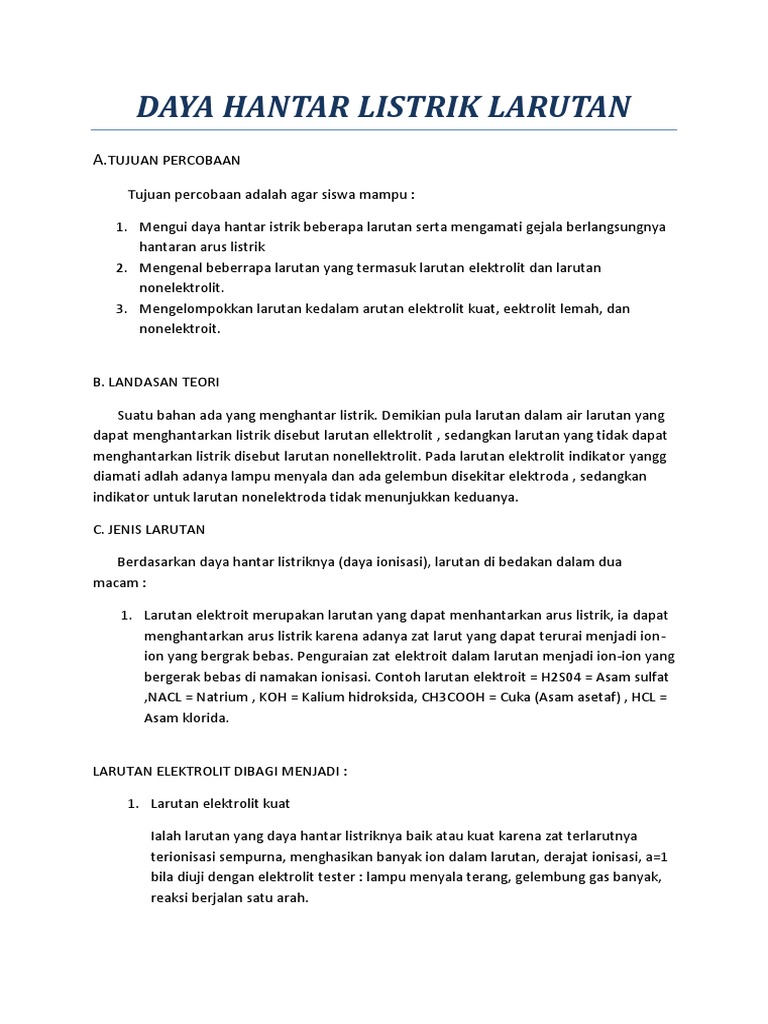 Daya Hantar Listrik Larutan Docx