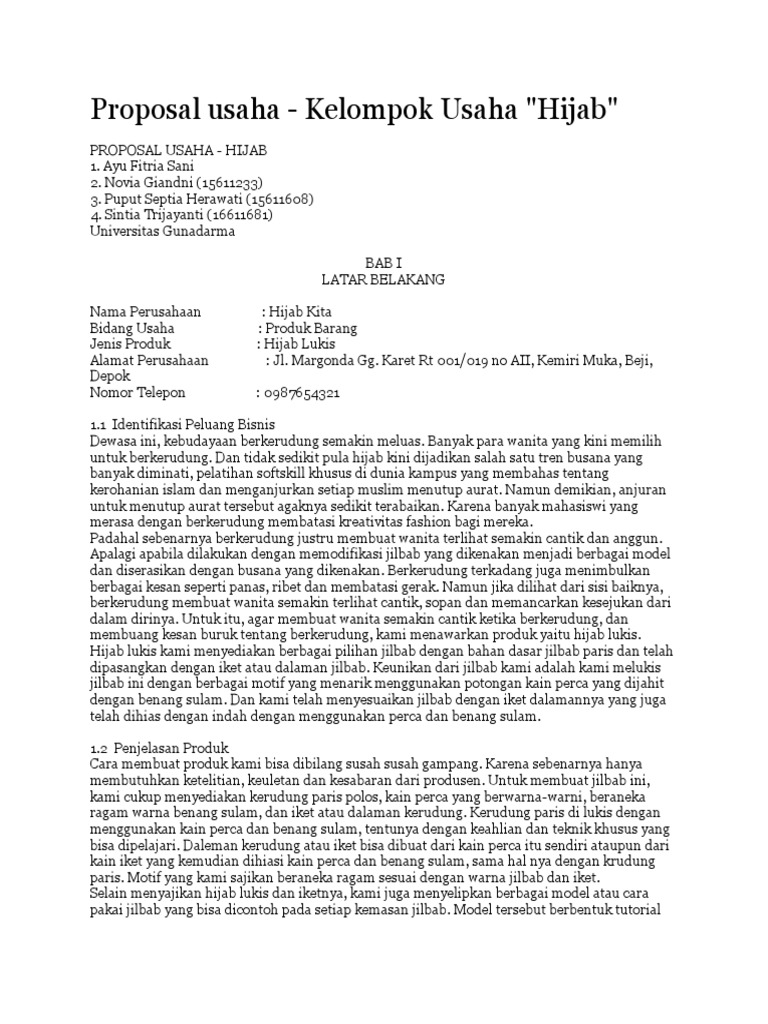 Proposal Usaha Pdf