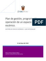 Plan de Gestión, Programación y Operación de Un Espacio Escénico