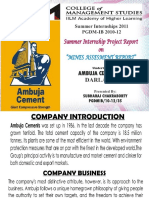 Ambuja Cements Ltd. Internship Project Presentation
