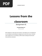 Lessons From The Classroom: (Assignment 4)