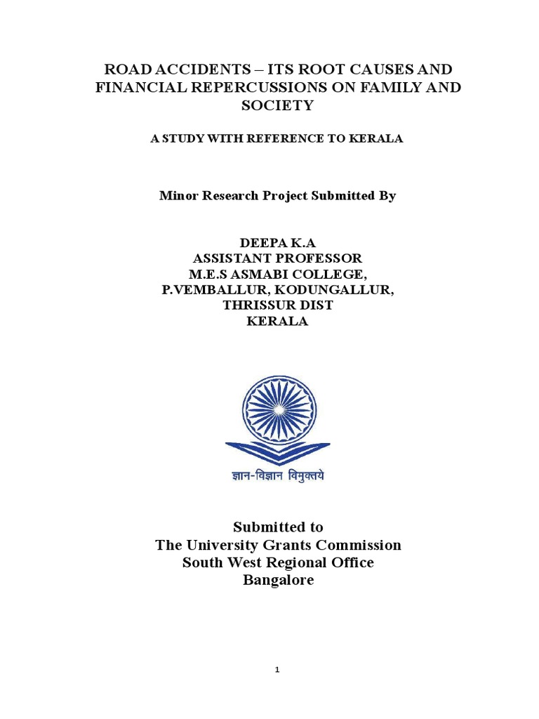 Road Accidents: Causes and Costs in Kerala | PDF | Traffic Collision ...