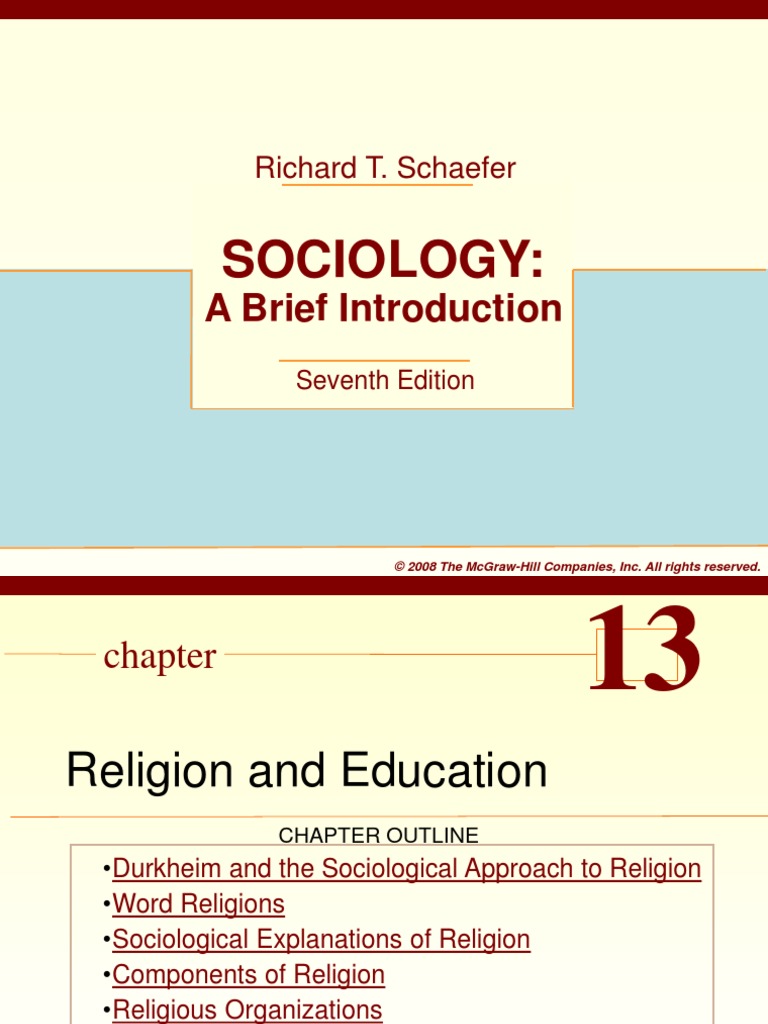 CH 13 - Religion and Education | PDF | Creationism | Émile Durkheim
