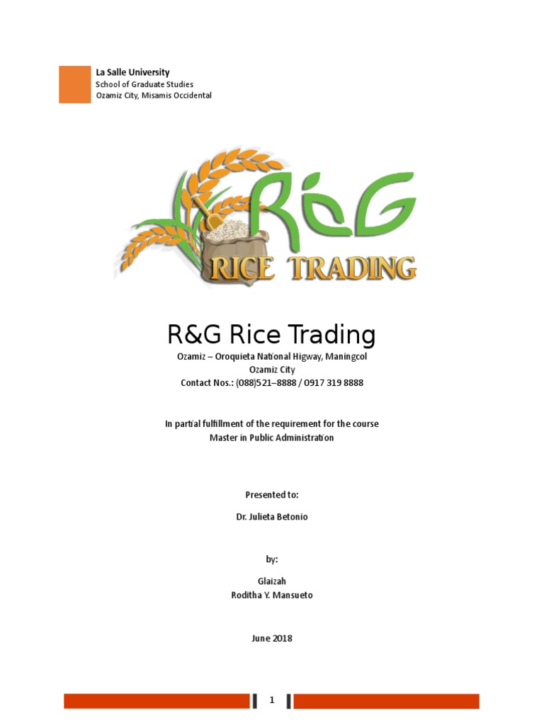 rice dealer business plan