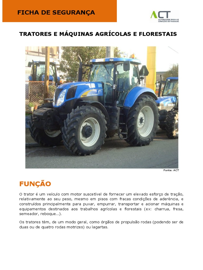 Segurança em Tratores e Máquinas Agrícolas | PDF | Trator | Veículos