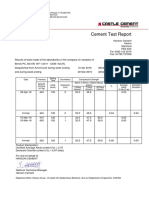 Cement Test Report: National Technical Manager Hanson Cement