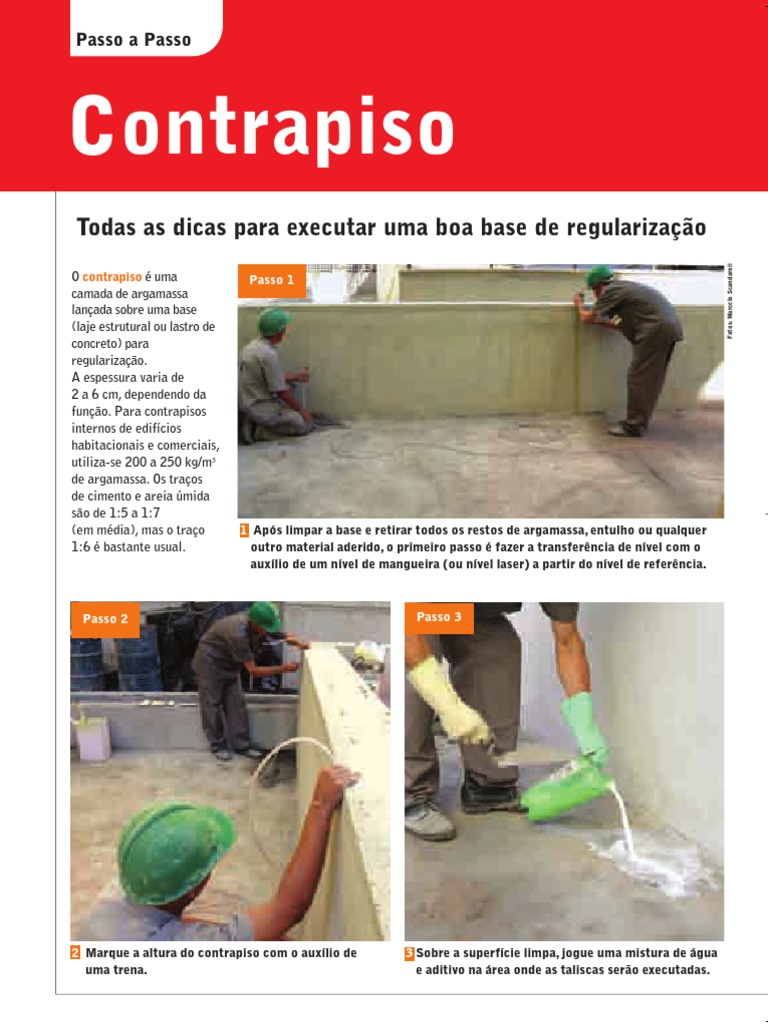 Guia Prático para Fazer Contrapiso | PDF | Argamassa (alvenaria ...