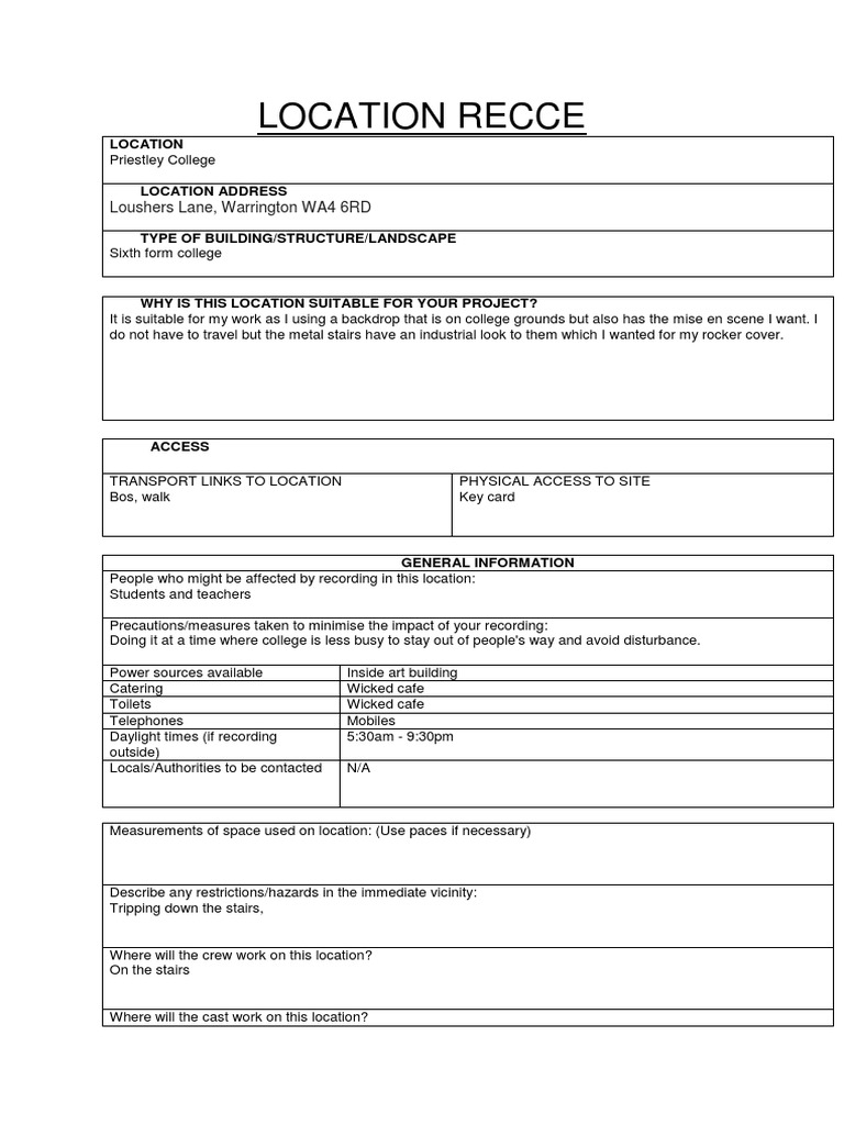 Location Recce College | PDF