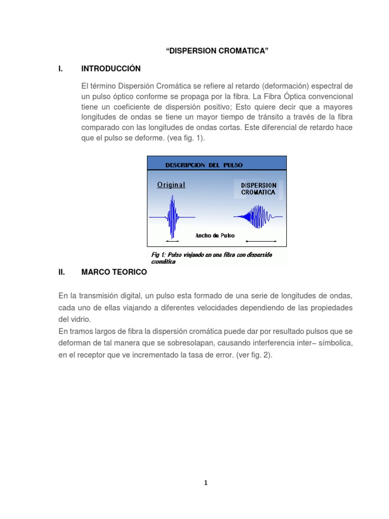 Dispersión Cromática en Fibra Óptica | PDF | Multiplexación por ...