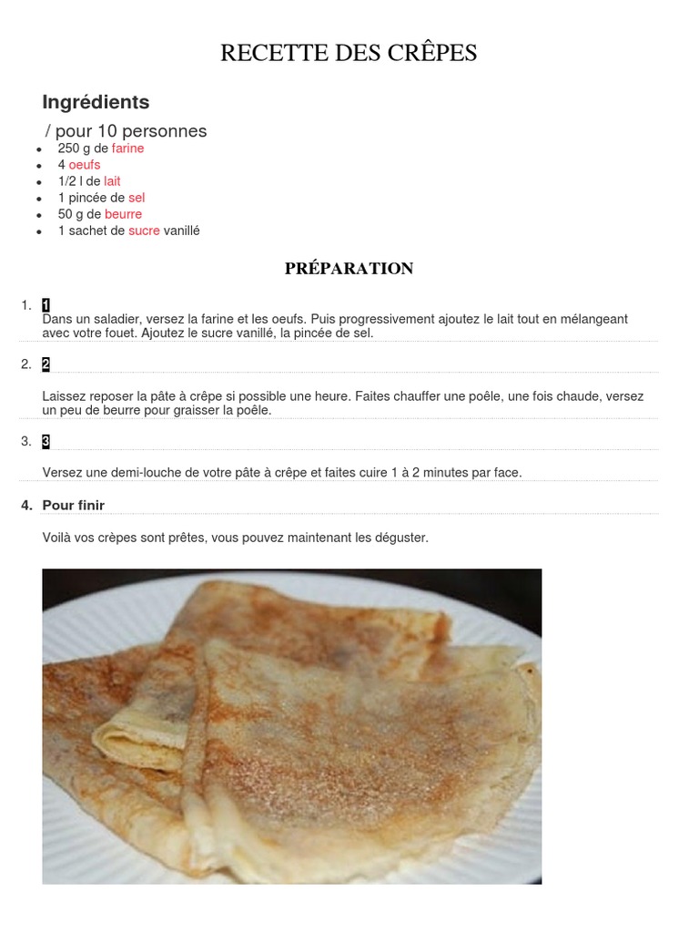 Recette Des Crepes