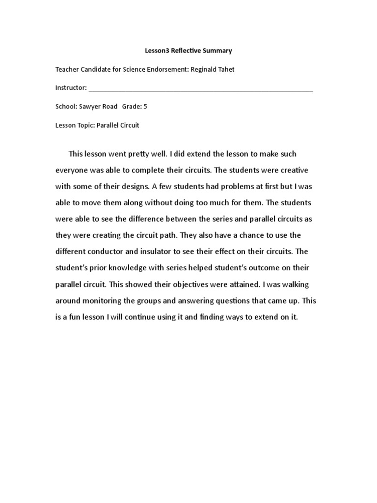Lesson3 Reflective Summary 2 | PDF | Science & Mathematics