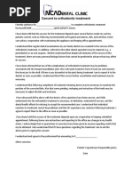 Dental Treatment Informed Consent Form | PDF | Dentistry | Human Tooth