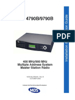 Mds 4790B/9790B: 400 Mhz/900 MHZ Multiple Address System Master Station Radio