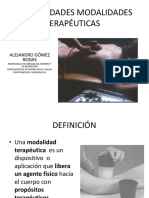 Generalidades Modalidades Terapéuticas: Alejandro Gómez Rodas