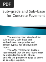 Sub Grade and Sub Base for Concrete Pavement