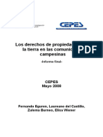 Los Derechos de Propiedad Sobre La Tierra en Las Comunidades Campesinas