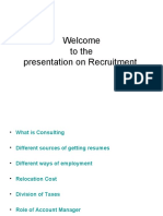 Welcome To The Presentation On Recruitment