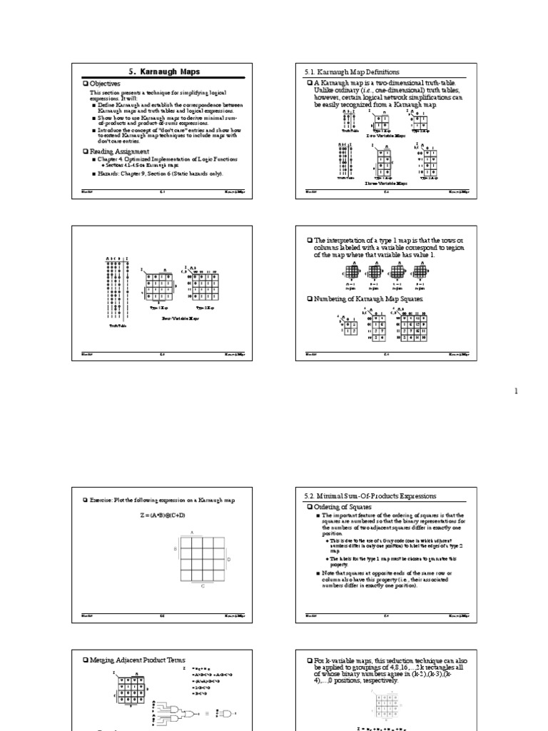 Karnaugh map techniques for simplifying logical expressions pdf