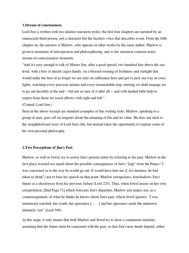 1.stream of Conciousness PDF Lord Jim Narration