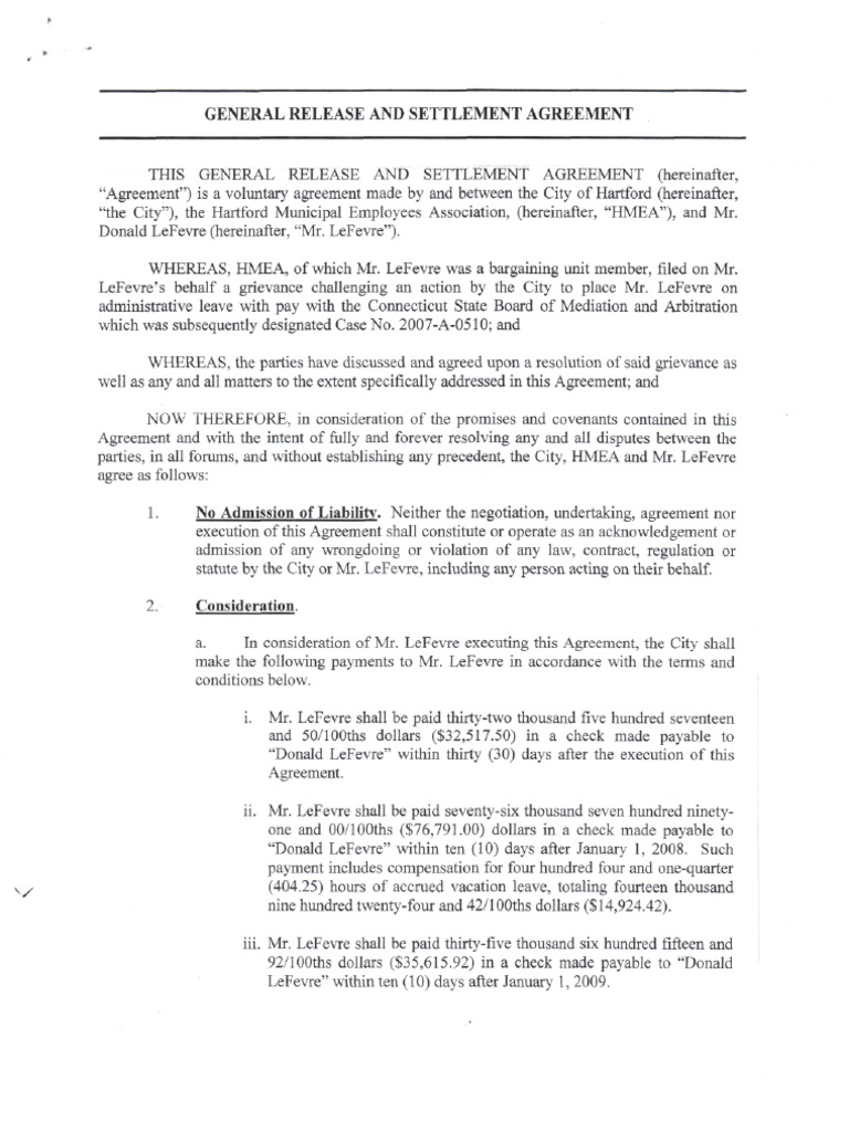 General Release and Settlement Agreement | PDF | Settlement (Litigation ...