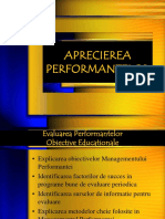 Aprecierea performantelor