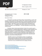 DOJ Letter to Graham on Rosenstein recusal