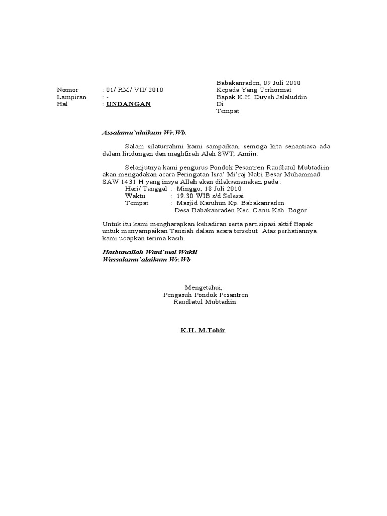 Surat Undangan Ceramah Pdf