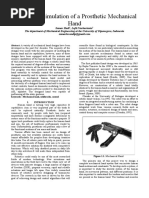 Design and Simulation of A Prosthetic Mechanical Hand