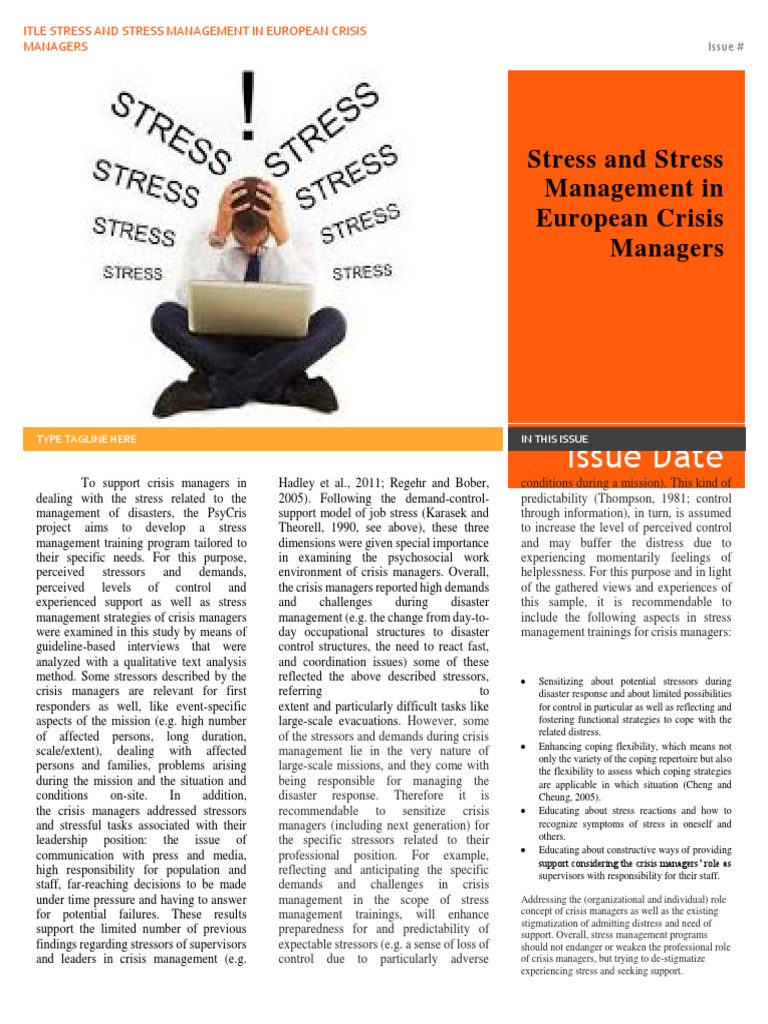 Stress Management for Crisis Managers | PDF | Coping (Psychology ...