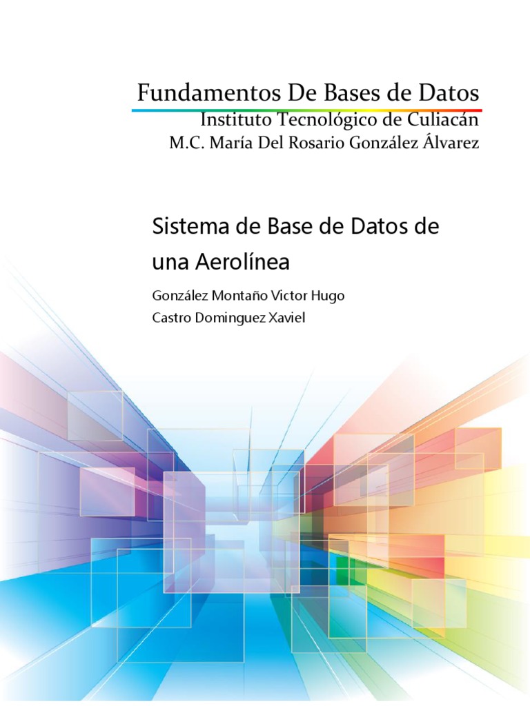 Sistema de Base de Datos para Aerolínea | PDF | SQL | Bases de datos