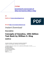 Concepts of Genetics, 10th Edition Test Bank by William S. Klug