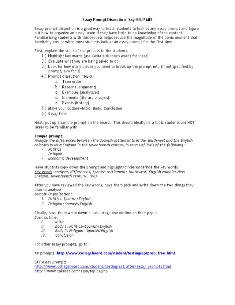 Dissecting Essay Prompts for Success | PDF