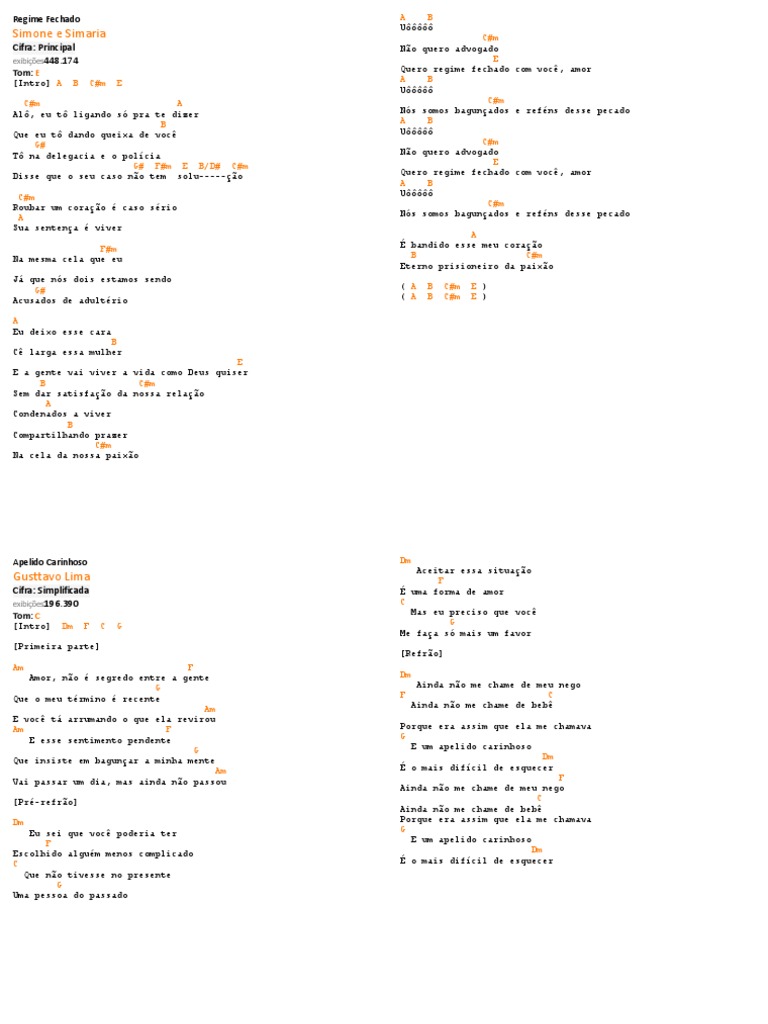 Cifras Gerais Amor scribd