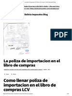 La Poliza de Importacion en El Libro de Compras - Bolivia Impuestos Blog