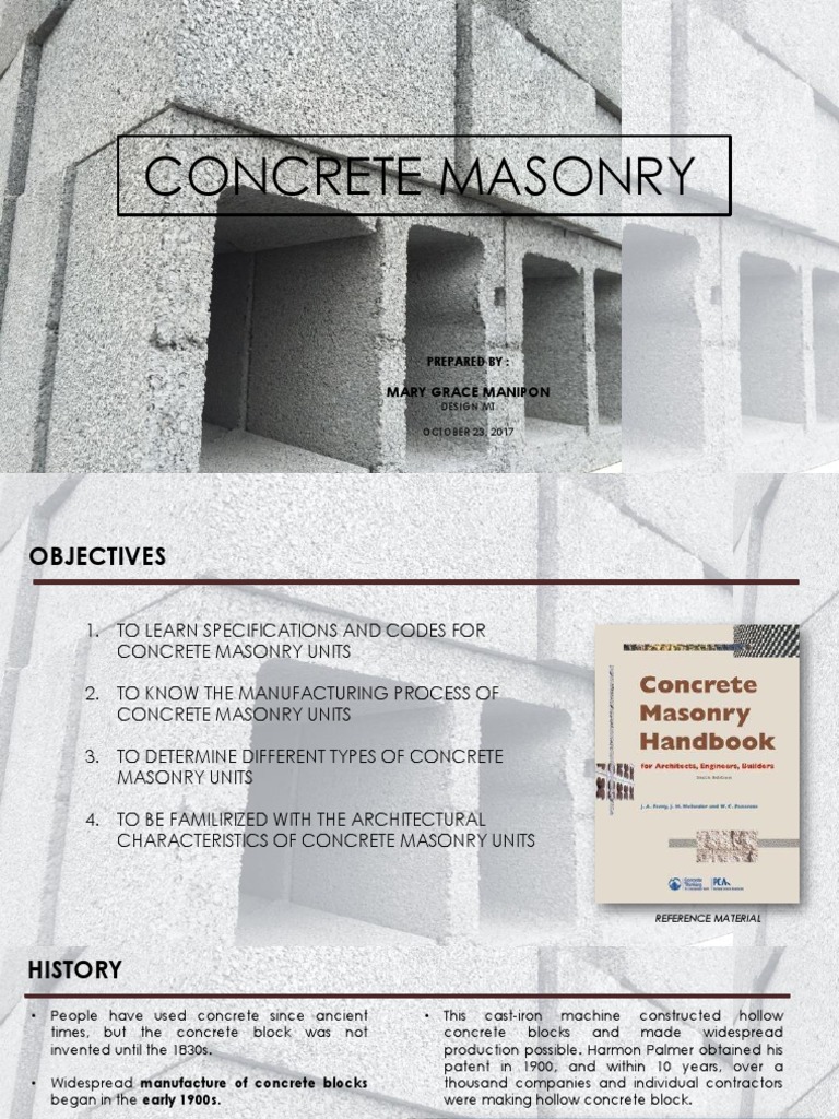 Chapter 1 Concrete Masonry Pdf Masonry Brick