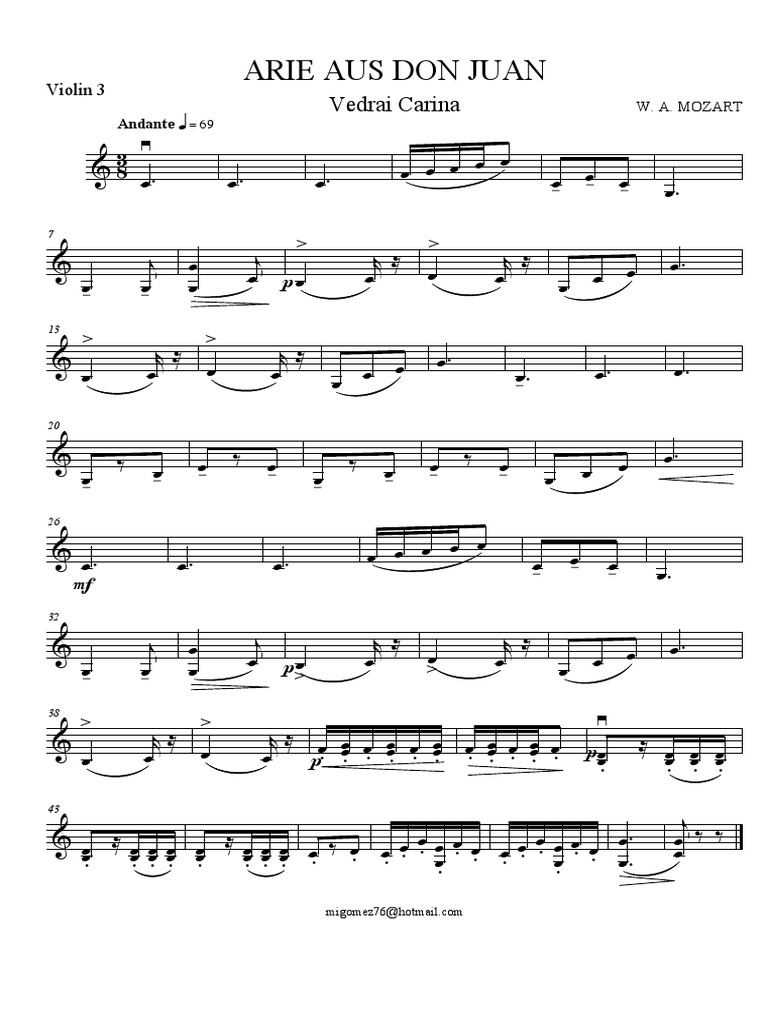 Arie Aus Don Juan Violin 3 PDF Classical Music Classical Compositions