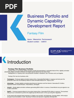 Business Portfolio and Dynamic Capability Report Powerpoint